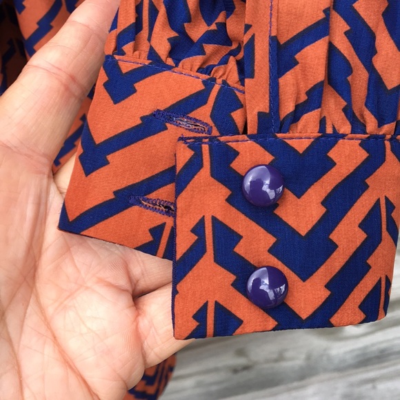 Rust and blue dress - Picture 5 of 6